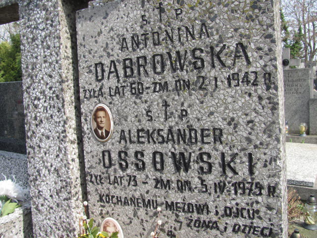 Aleksander Ossowski Warszawa Czerniakowski - Grobonet - Wyszukiwarka osób pochowanych