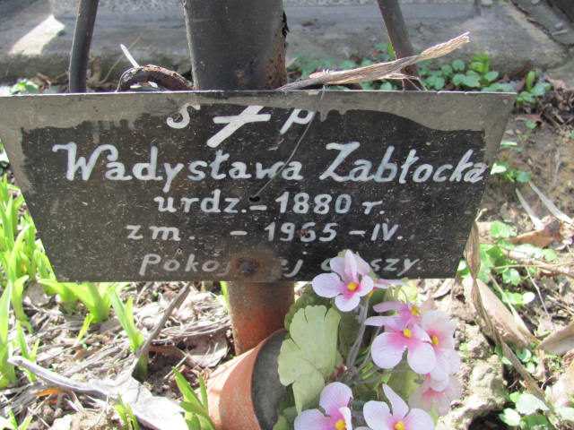 Władysława Zabłocka 1880 Warszawa Czerniakowski - Grobonet - Wyszukiwarka osób pochowanych