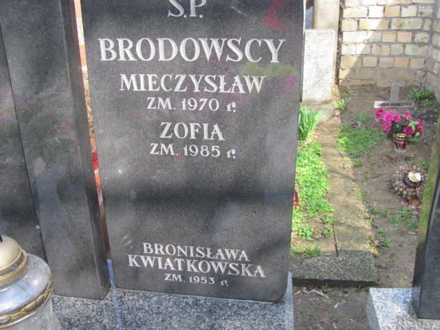 Zofia Brodowska Warszawa Czerniakowski - Grobonet - Wyszukiwarka osób pochowanych
