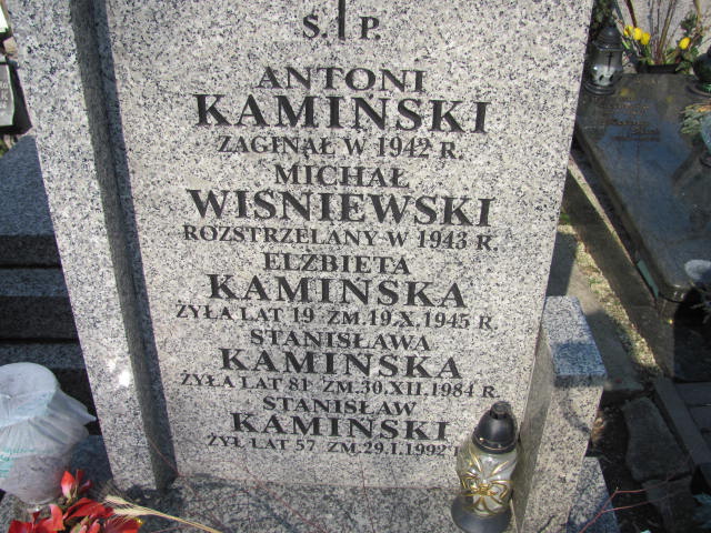 Stanisława Kamińska Warszawa Czerniakowski - Grobonet - Wyszukiwarka osób pochowanych