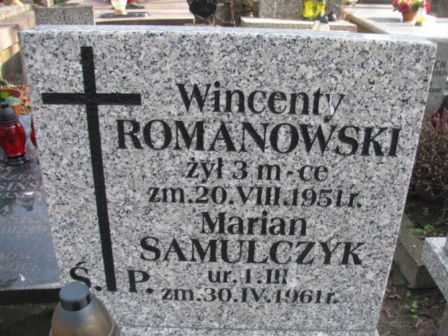 Wincenty Romanowski Warszawa Czerniakowski - Grobonet - Wyszukiwarka osób pochowanych