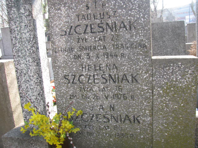 Jan Szcześniak Warszawa Czerniakowski - Grobonet - Wyszukiwarka osób pochowanych
