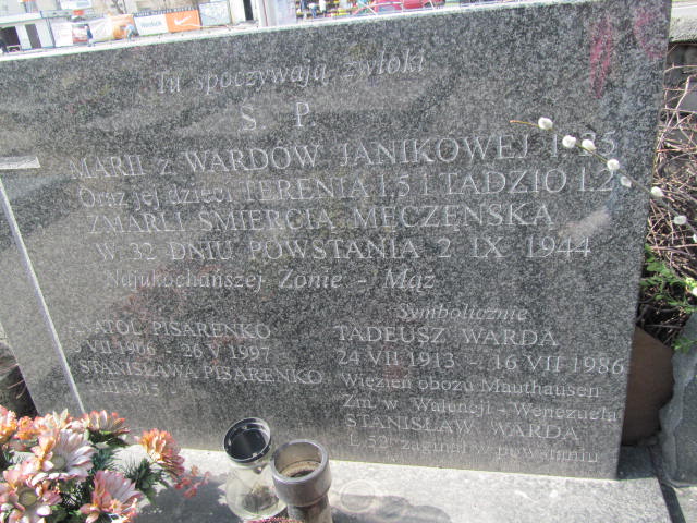 Staniaława Pisarenko Warszawa Czerniakowski - Grobonet - Wyszukiwarka osób pochowanych