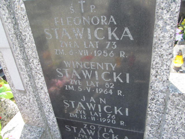 Zofia Stawicka Warszawa Czerniakowski - Grobonet - Wyszukiwarka osób pochowanych