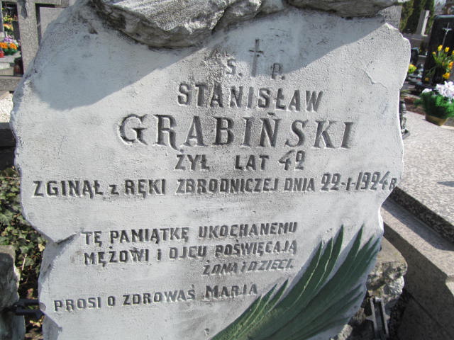 Stanisław Grabiński Warszawa Czerniakowski - Grobonet - Wyszukiwarka osób pochowanych