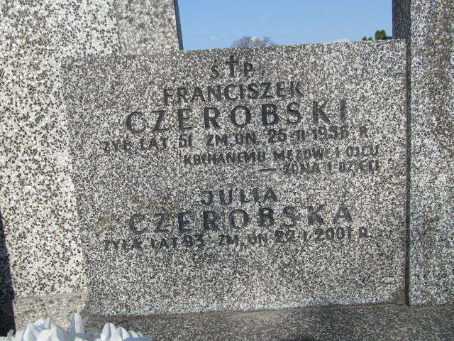 Julia Czerobska Warszawa Czerniakowski - Grobonet - Wyszukiwarka osób pochowanych