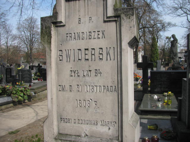 Franciszek Świderski Warszawa Czerniakowski - Grobonet - Wyszukiwarka osób pochowanych