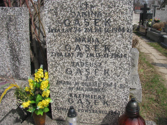 Tadeusz Gasek Warszawa Czerniakowski - Grobonet - Wyszukiwarka osób pochowanych