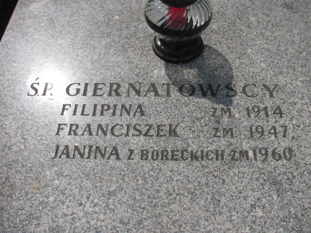 Filipina Giernatowska Warszawa Czerniakowski - Grobonet - Wyszukiwarka osób pochowanych