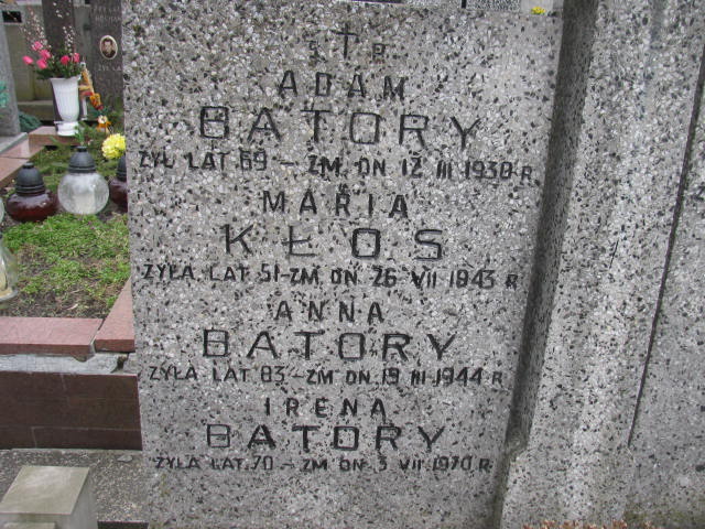 Anna Batory Warszawa Czerniakowski - Grobonet - Wyszukiwarka osób pochowanych