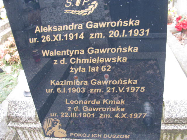 Kazimiera Gawrońska 1903 Warszawa Czerniakowski - Grobonet - Wyszukiwarka osób pochowanych