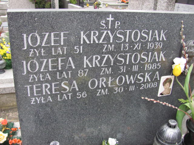 Agata Krzystosiak Warszawa Czerniakowski - Grobonet - Wyszukiwarka osób pochowanych