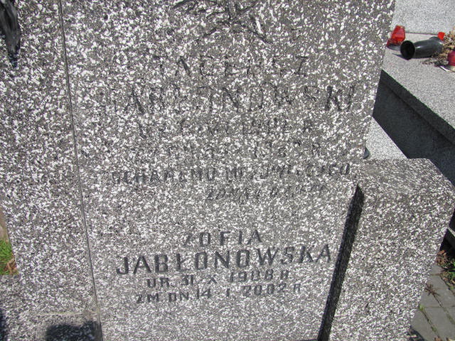 Zofia Jabłonowska 1908 Warszawa Czerniakowski - Grobonet - Wyszukiwarka osób pochowanych